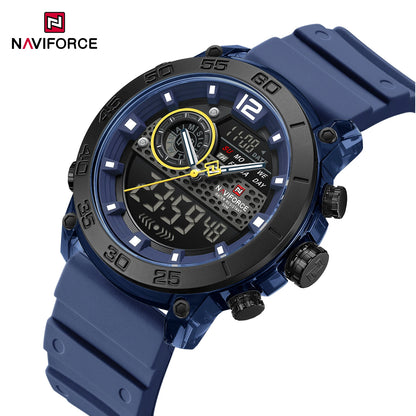 NAVIFORCE Men's Lightweight Sports Wrist Watch Dual Display Time Night Light Watches Boy's Quartz  Stopwatch Multifunctional