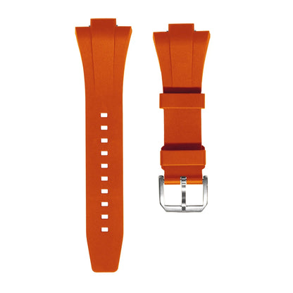 Perfect Fit For Tissot PRX 40 FKM Rubber Strap with Silver Pin Clasp - 12mm for Powermatic 80 (Unisex) Watch Bands