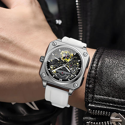 BINBOND mechanical wristwatches for men luxury luminous waterproof automatic accurate tourbillon men's watch skeleton reloj