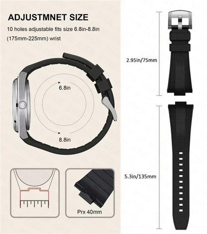 For Tissot PRX T137.407/T137.410 Quick Release Silicone Strap Super Player 40mm Men Convex Rubber Watch Band Bracelet 12mm