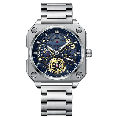 BINBOND mechanical wristwatches for men luxury luminous waterproof automatic accurate tourbillon men's watch skeleton reloj
