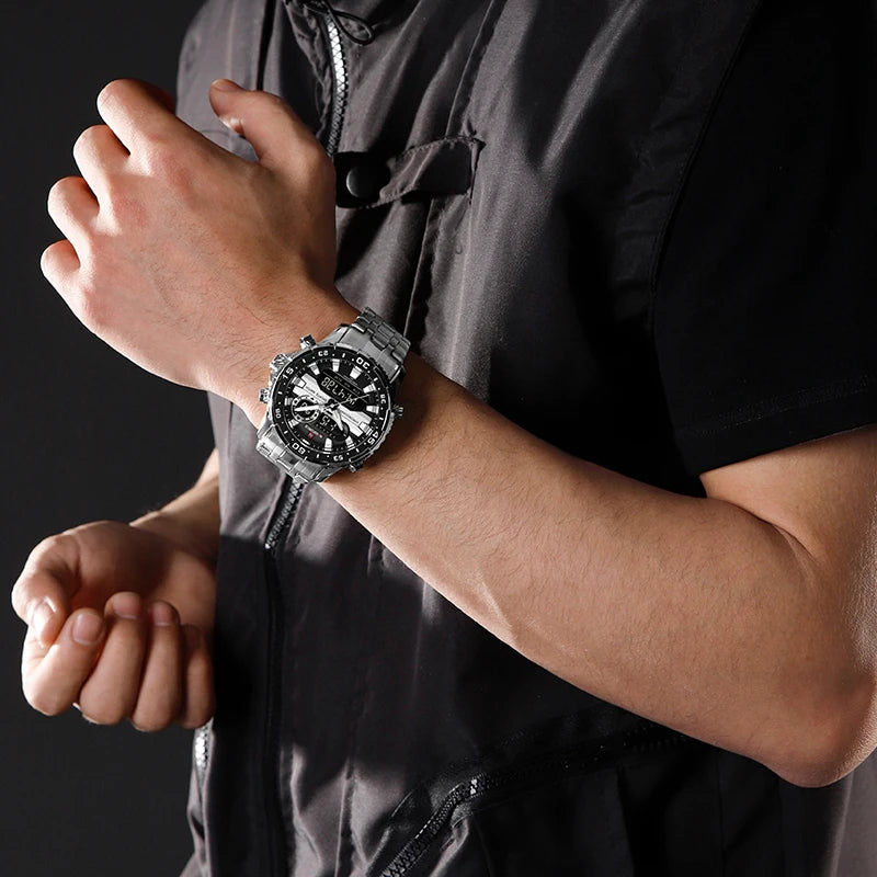 Men's Watches NAVIFORCE Original Trend Brand LCD Display Analog Digital Quartz Man Clock 30m Waterproof Luminous Male Wristwatch