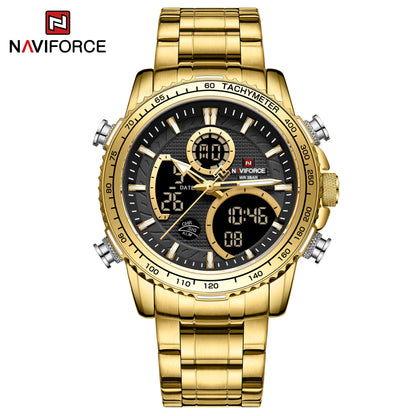 NAVIFORCE 2025 New Sport Watch for Men Luxury Original Wrist Watch Stainless Steel Mens Dual Display Military Waterproof Watches