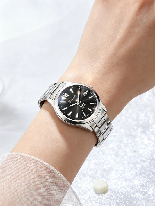 ChronoState Elegance Calendar – Women’s Quartz Steel Watch | Fashion Daily Wristwatch