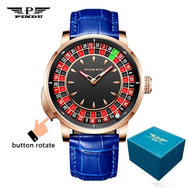 PINDU  NH35A Roulette Table Table Ceramic Sphere Sapphire Waterproof Mechanical Watches