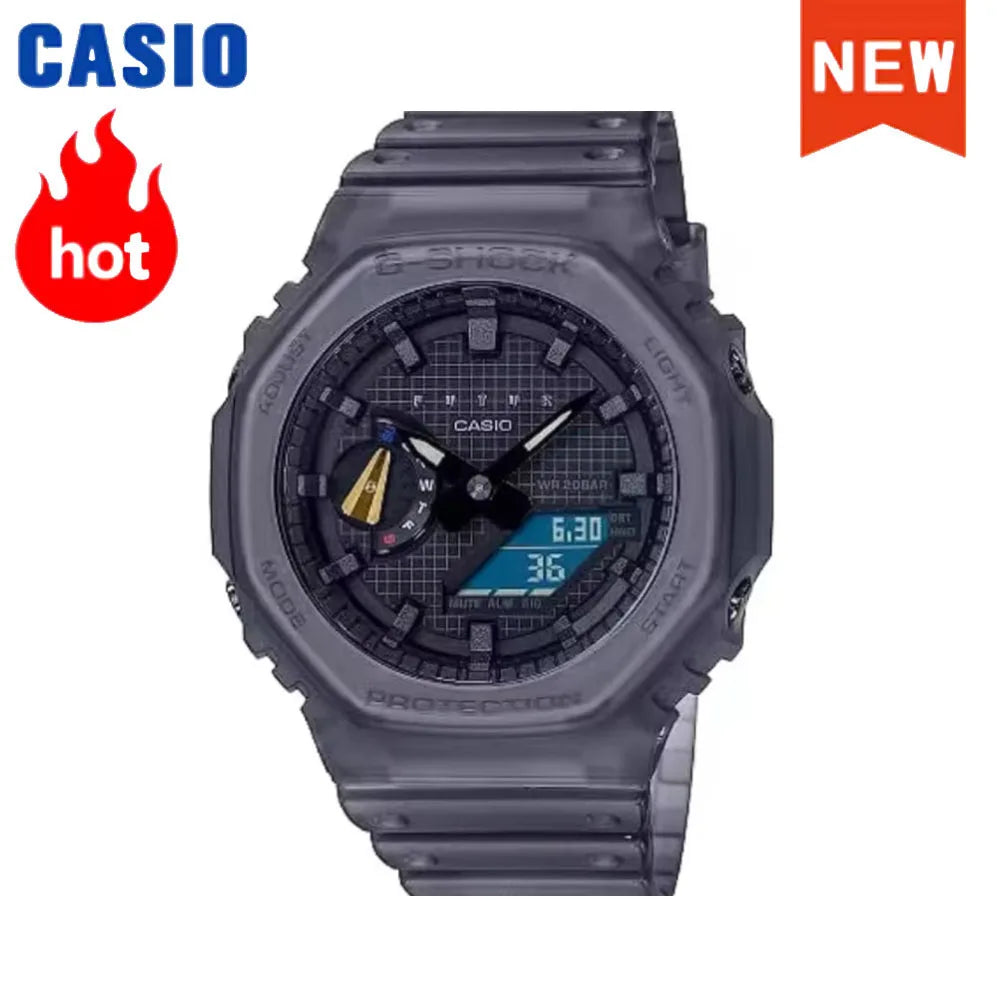 2026 NeW Casio GA-2100 series men's watch Flame Inside trendy sportsmultifunctional fashion anti-shock color disc watch G-SHOCK