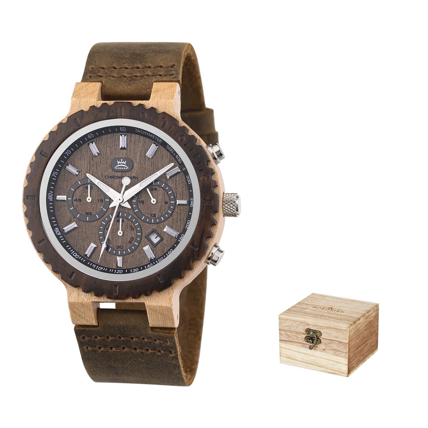 BOBOBIRD & KINGNOW Retro Design Men's Eco-Friendly Wooden Quartz Watch Vintage Eco-Friendly Wood Wristwatch Fashion Timepiece
