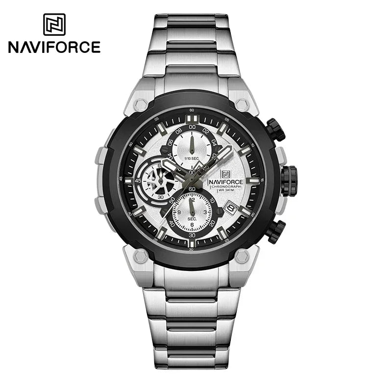 NAVIFORCE Man Watch Fashion Sports Chronograph Waterproof Men's Watches Calendar Display Military Quartz Male Watch Reloj Hombre