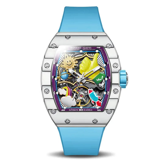 ChronoState BONEST GATTI 3D Carbon – Automatic Mechanical Watch | Sapphire Cartoon Dial Luxury Timepiece
