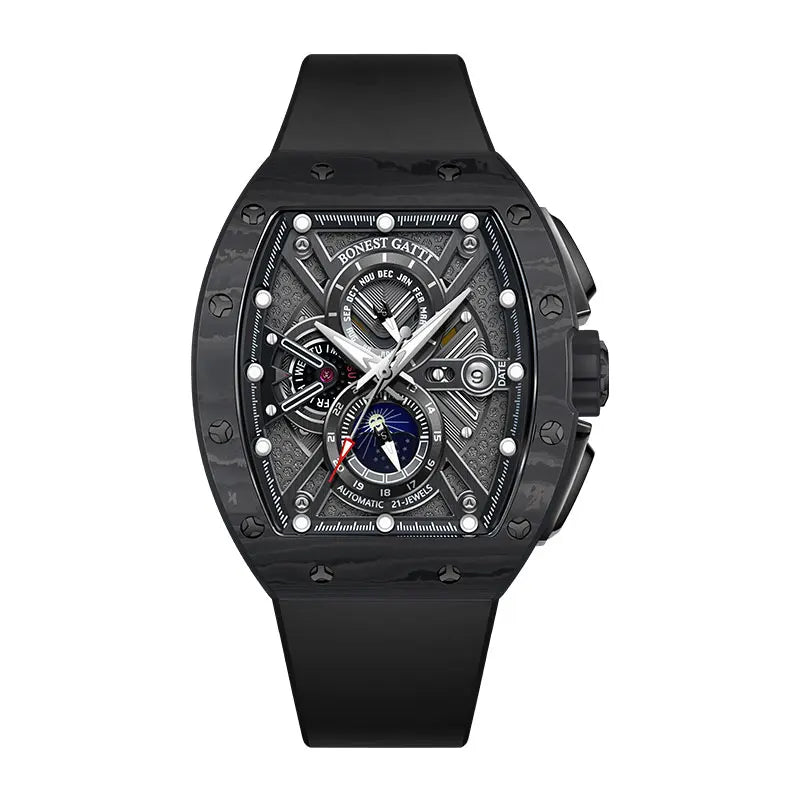 ChronoState BONEST GATTI BG9007 – Automatic Tonneau Watch | Sapphire Carbon Fiber Mechanical Timepiece