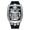 PINDU  P6522 Men Automatic WatchLuminous 50M Waterproof Skeleton NH05