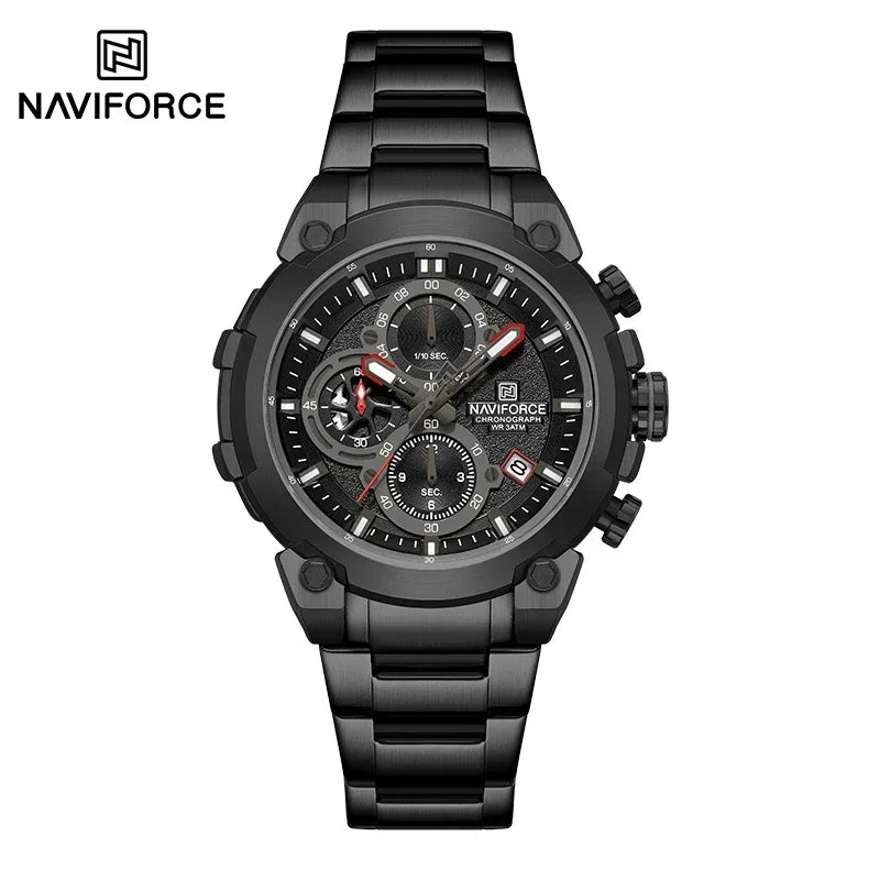 NAVIFORCE Man Watch Fashion Sports Chronograph Waterproof Men's Watches Calendar Display Military Quartz Male Watch Reloj Hombre