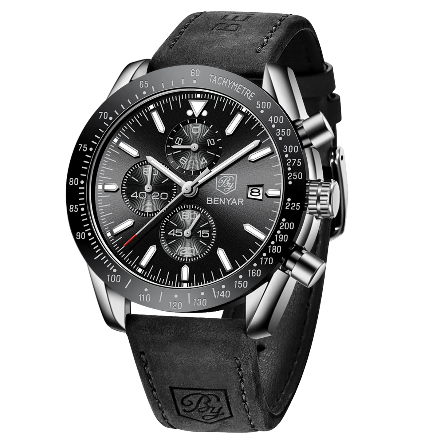 SAPPHERO Classic Quartz Men's Watch Chronicle Waterproof Men's Watch Leather Strap Business Casual Sports Clock