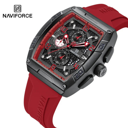 NAVIFORCE Men Quartz Multi-function Calendar Watches Male Personalized Fashion Sport  Wrist Watches Large Dial TPU Strap Clock