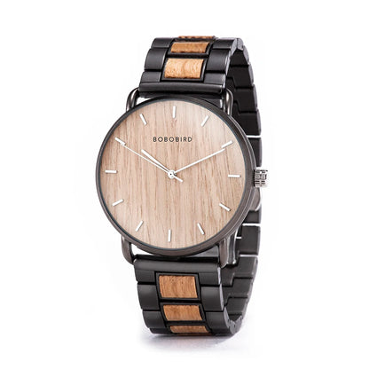 BOBO BIRD Watch Men Zebra Wood  Luxury Brand montre homme Quartz Wristwatches Male Clock Simple Ultra-thin Watches for Man