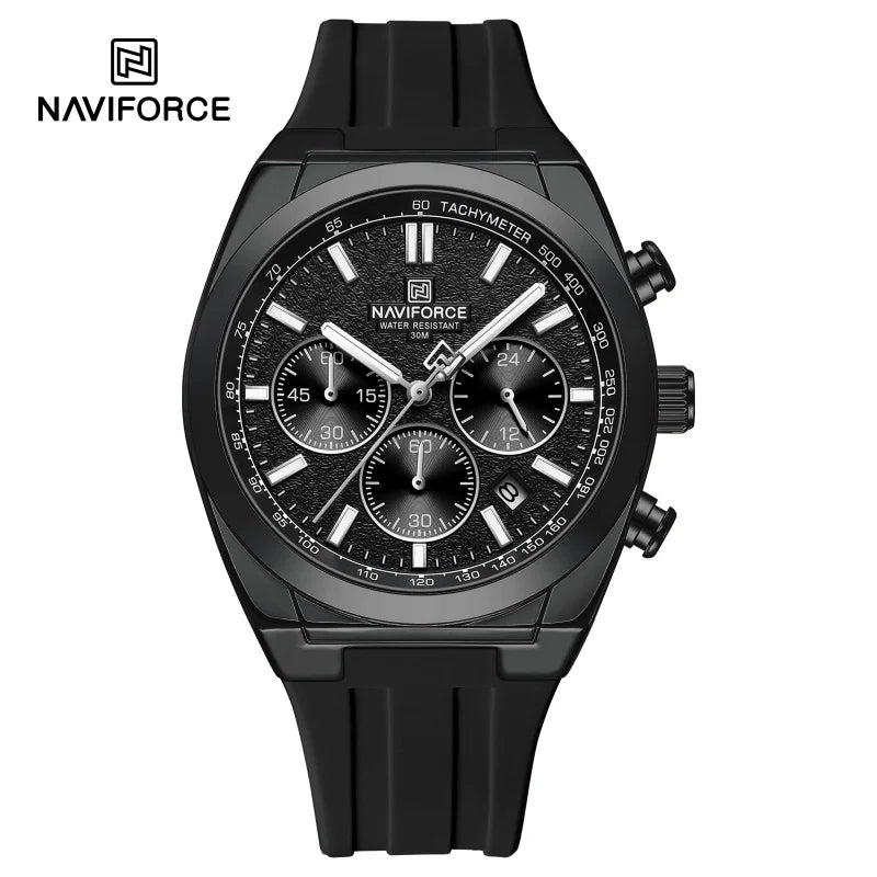NAVIFORCE Men Watches Multifunctional Chronograph Silicone Strap Luminous Hands 3ATM Waterproof High Quality Original for Man