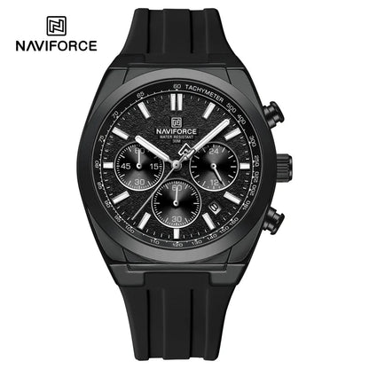 NAVIFORCE Men Watches Multifunctional Chronograph Silicone Strap Luminous Hands 3ATM Waterproof High Quality Original for Man