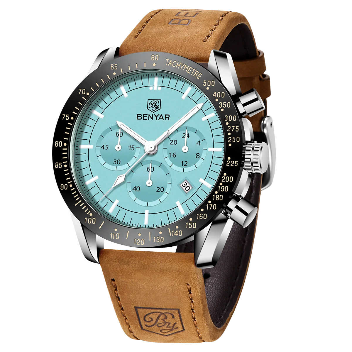 SAPPHERO Classic Quartz Men's Watch Chronicle Waterproof Men's Watch Leather Strap Business Casual Sports Clock