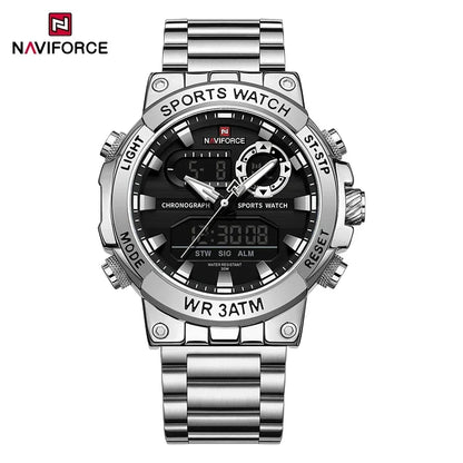 NAVIFORCE Men Military Watch Waterproof Wristwatch Dual Display Quartz Clock Sport Watch Male Big Watches Men Relogios Masculino