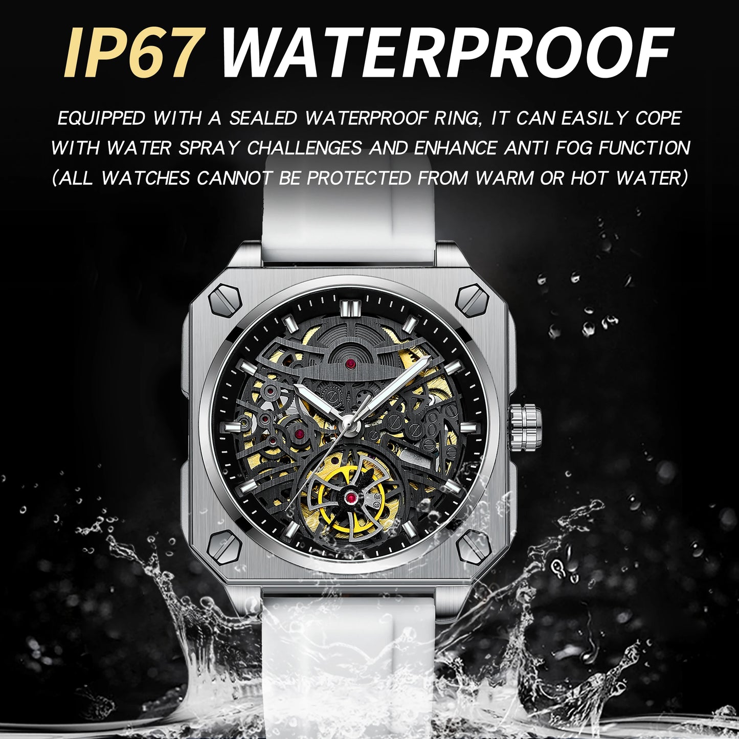 BINBOND mechanical wristwatches for men luxury luminous waterproof automatic accurate tourbillon men's watch skeleton reloj