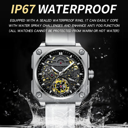 BINBOND mechanical wristwatches for men luxury luminous waterproof automatic accurate tourbillon men's watch skeleton reloj