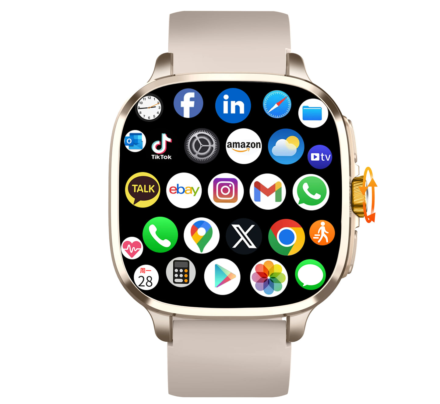 Global Version Android 13.0 S99 Smartwatch 2.4 inch Amoled Screen insert Sim Card GPS WIFI 190° Rotating Camera Game Smart Watch