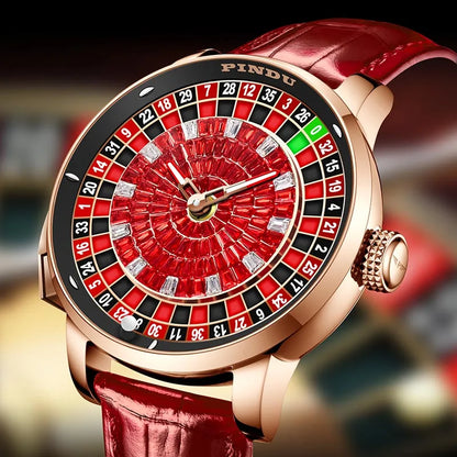 PINDU P6663 Fashionable and noble red Top Men Mechanical Watch Roulette