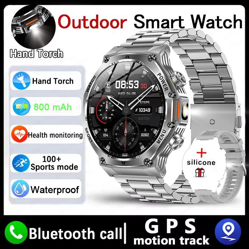 New Rugged Outdoor Sports Smartwatch 1.8" 390*390HD screen 800mAh Long Battery Life Fitness Tracker Calorie Distance Smart Watch