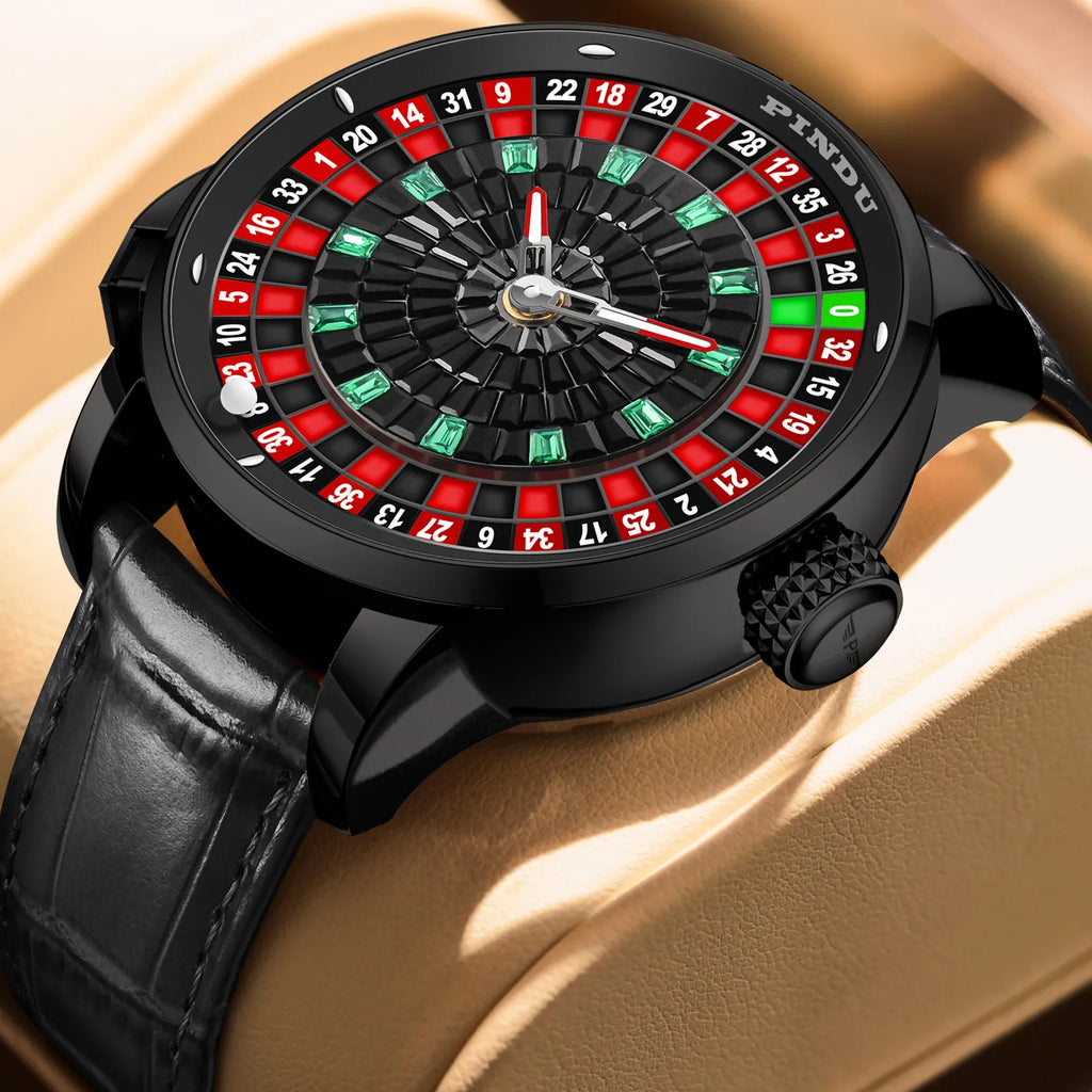 2025 PINDU Design NEW Button Rotating black shell Mechanical Watch Men NH35 Movement Stainless Steel TopLuxury Automatic Watch