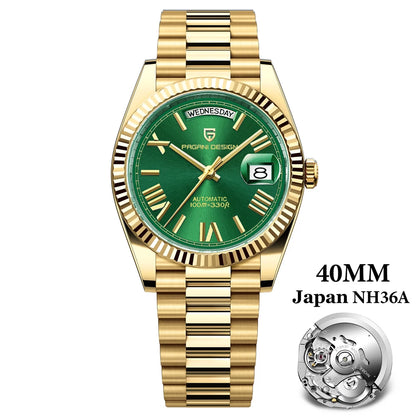 PAGANI DESIGN 2026 New Luxury Rose Gold DD40 Automatic Watch For Men NH36A Mechanical Wristwatch Men Stainless steel Waterproof