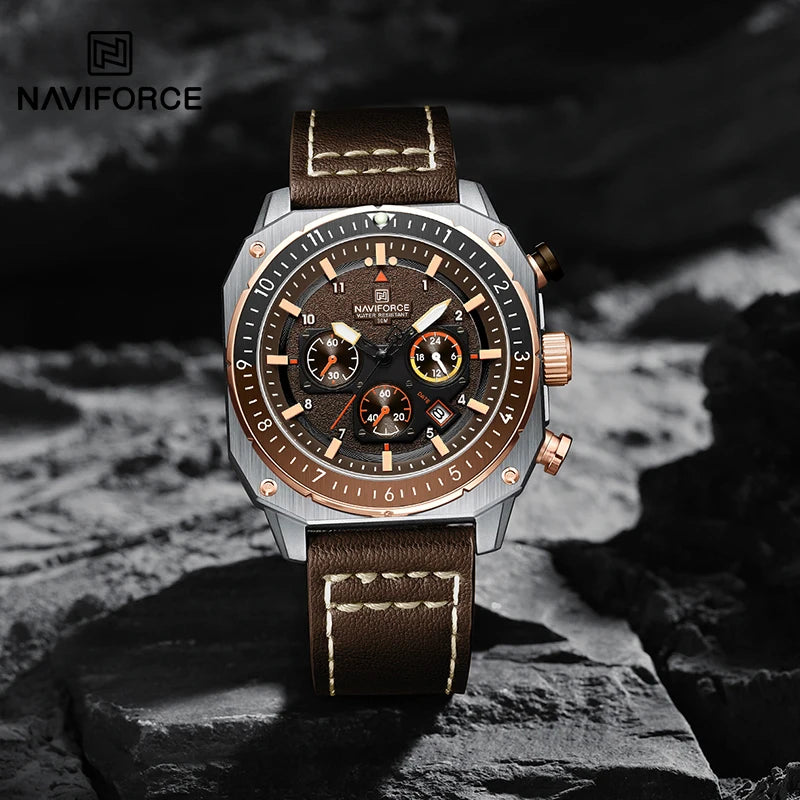 New NAVIFORCE Trend Fashion Man 30m Waterproof Watches 24 Hours and Date Display Wristwatch Male Casual Clocks Relogio Masculino