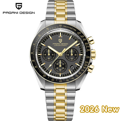 PAGANI DESIGN 2026 New V5 PD1701 Men's Watches Luxury Quartz Watch Men Sport Speed Chronograph AR Sapphire glass 100M Waterproof