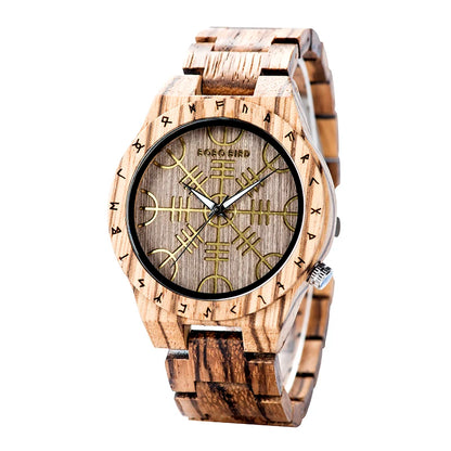 BOBO BIRD Wood Watches Relogio Masculino Watch for Men Viking Warriors Symbol Relojes Para Hombre часы мужские Logo Custom