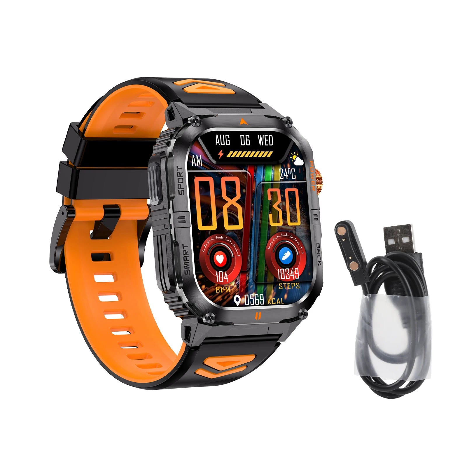 2.0 Inch Screen Smart Sports Watch Fitness Tracker 1000mAh with LED Flashlight 100+ Sports Modes Bluetooth Call for Men Women