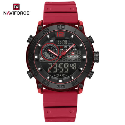 NAVIFORCE Men's Lightweight Sports Wrist Watch Dual Display Time Night Light Watches Boy's Quartz  Stopwatch Multifunctional