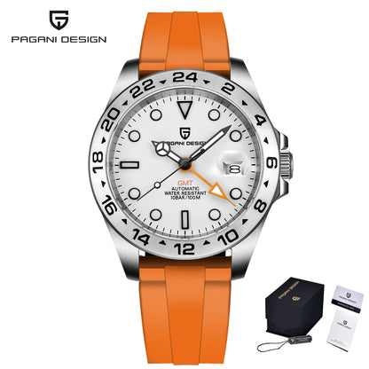 Pagani Design 2026 New Men's Diver Watch 42mm Sapphire Automatic Mechanical GMT Watch 100m Waterproof PD1682
