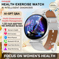 2026 New Women AI Smart Diagnosis Smart Watch HRV+ECG Uric Acid Blood Oxygen Health Monitor IP68 Waterproof Sports Smart Watches