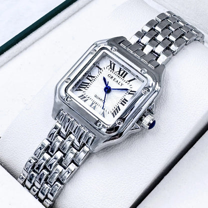 New Women Watch Light Luxury Brand Business Gold Stainless Steel Ladies Fashion Quartz Watches Female Clock Bracelet Wristwatch