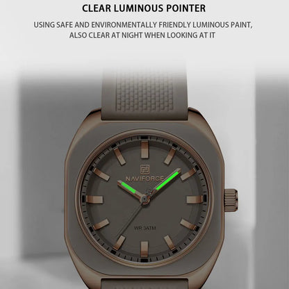 NAVIFORCE Fashion Women's Casual Elegant Simple Polygon Quartz Silicone Watch Gift for Women Wristwatch Casual Relogio Feminino