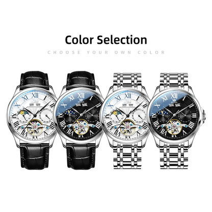 OLEVS 7013 Automatic Men Watch Moon phase Waterproof Luxury Men's Watch Date Stainless steel Mechanical Watch