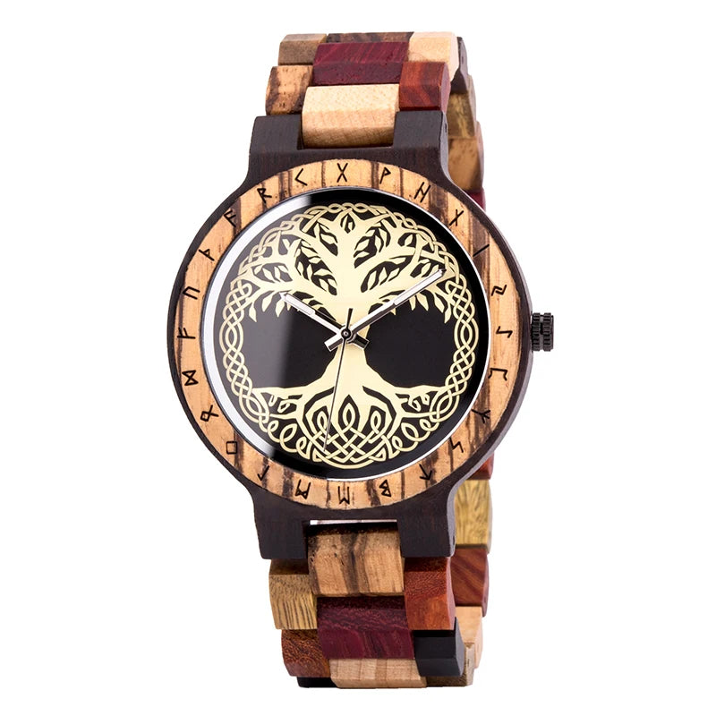 BOBO BIRD Wood Watches Relogio Masculino Watch for Men Viking Warriors Symbol Relojes Para Hombre часы мужские Logo Custom