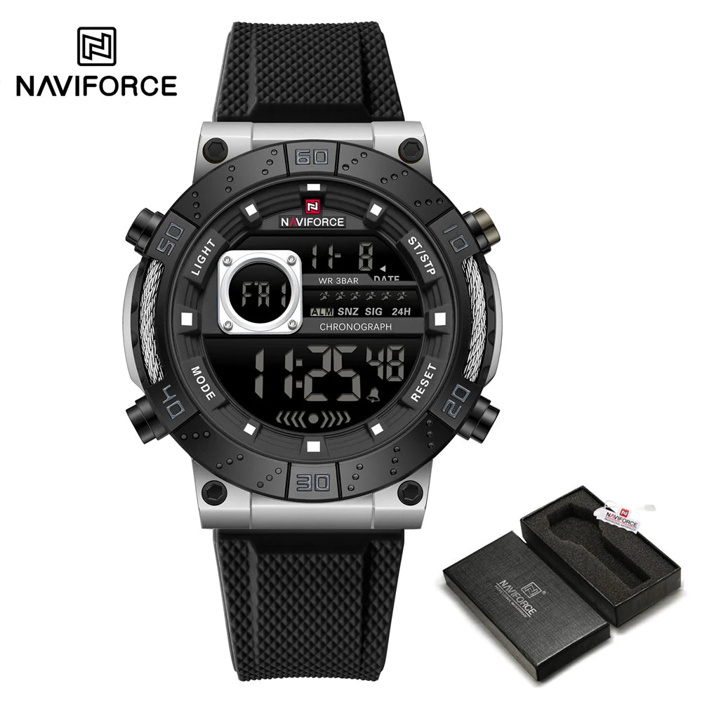 NAVIFORCE Men Watches Digital Quartz Silicone Military Watches for Men Chronograph Sport Waterproof Date Wrist Watch Man Clock