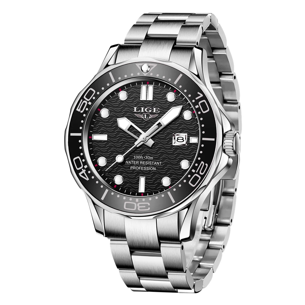 2026 LIGE New Business Mens Watches Top Brand Luxury Dive Watch For Men Waterproof Date Clock Sport Watch Relogio Masculino+Box