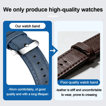 NAVIFORCE Brand Men Fashion Quartz Watches Male Leather Strap Sport Waterproof Wristwatches CalendarClock Relogio Masculino