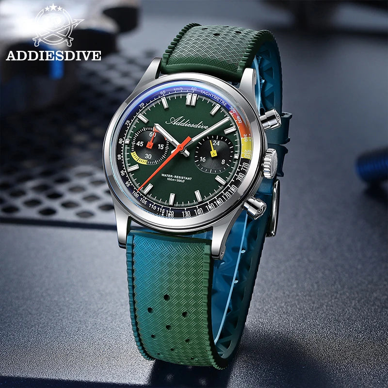 ChronoState ADDIESDIVE VK64 – 38MM Chronograph Watch | BGW9 Luminous 100M Waterproof Quartz Watch