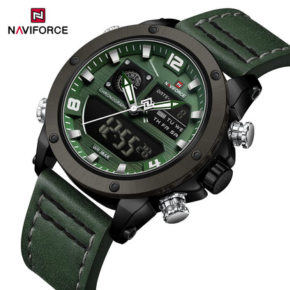 NAVIFORCE Digital Mens Military Watch Waterproof Watch Dual Display Quartz Sports Watch For Men Luminous High Quality Wristwatch