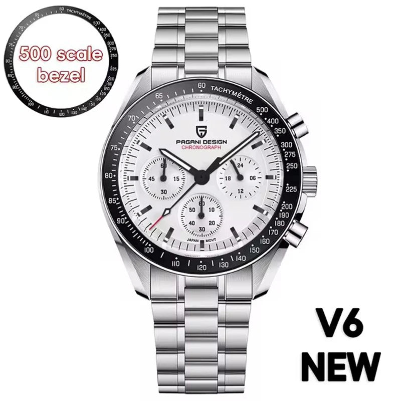 2026 New PAGANI DESIGN V5 Moon Men's Watches Top Luxury Quartz Watch For Men Chronograph Waterproof Sport Stainless Steel Clock