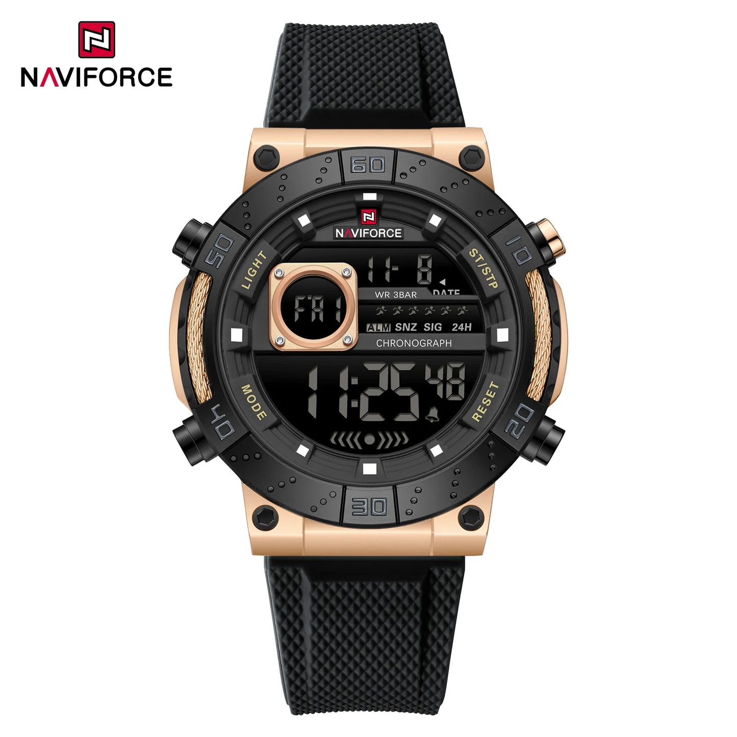 NAVIFORCE Men Watches Digital Quartz Silicone Military Watches for Men Chronograph Sport Waterproof Date Wrist Watch Man Clock