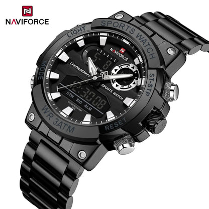 NAVIFORCE Men Military Watch Waterproof Wristwatch Dual Display Quartz Clock Sport Watch Male Big Watches Men Relogios Masculino