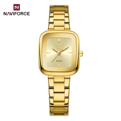 NAVIFORCE Fashion Watches for Women Sports 30M Waterproof Women's Stainless Steel Watches Unique Square Ultra light Girls' Watch
